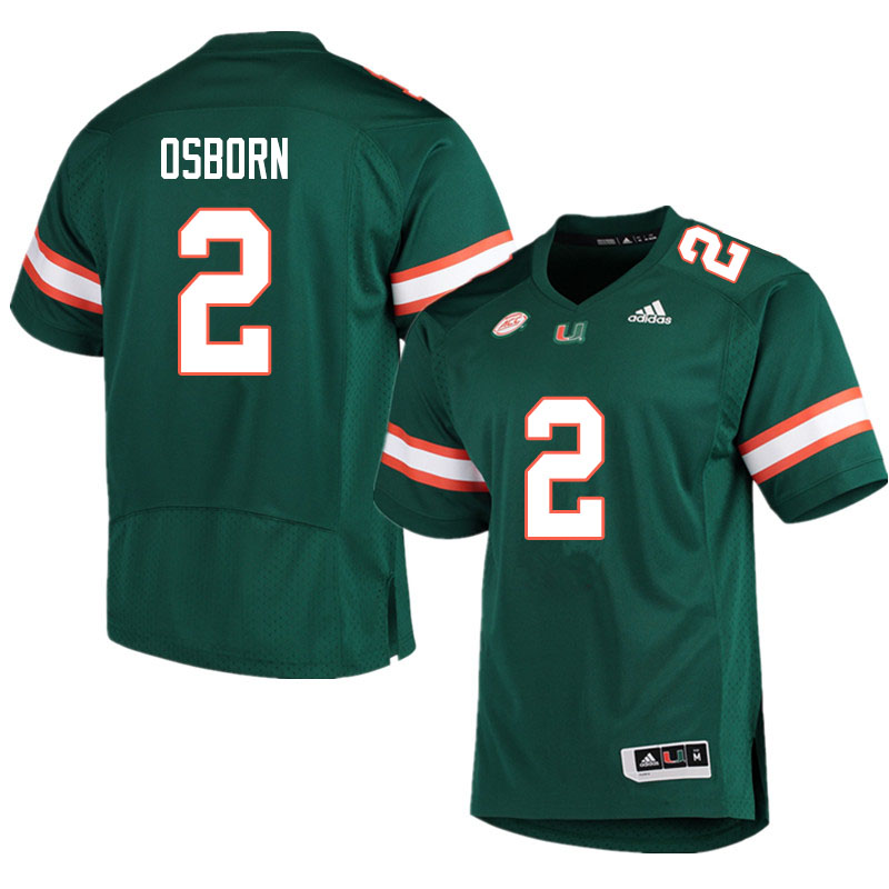 Adidas Miami Hurricanes #2 K.J. Osborn College Football Jerseys Sale-Green